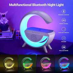 Cargador Inalámbrico Lámpara de Escritorio y Parlante Bluetooth Moderno