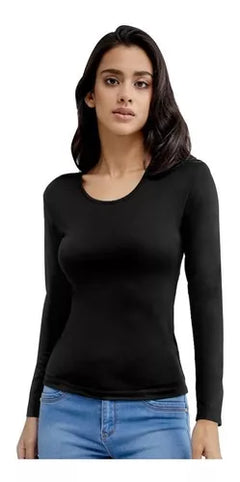 Camiseta Mujer Manga larga Bambú cuello redondo