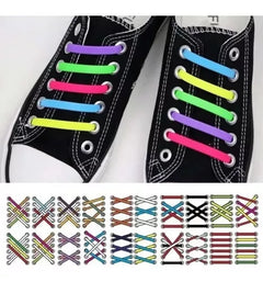 Kit 16 Cordones Silicona Sin Amarre
