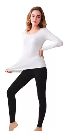 Camiseta Mujer Manga larga Bambú cuello redondo