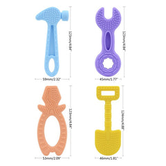 Set 4 Figuras de silicona tipo herramientas para morder