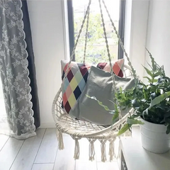 Silla colgante para terraza tipo macramé