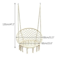Silla colgante para terraza tipo macramé