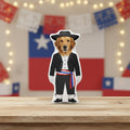 Cojín personalizado huaso perro con carita de mascota y silueta