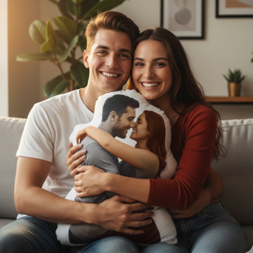 Cojín Personalizado "Silueta Eterna": Tu abrazo favorito personalizado