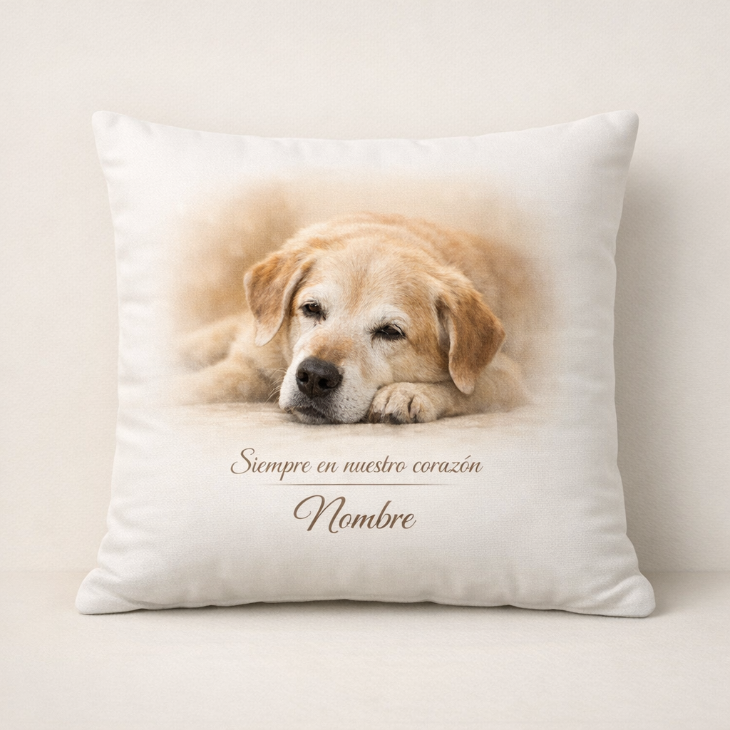Cojín Personalizado Mascota - Recuerdo Eterno (Cuadrado) - Tienda Mish!