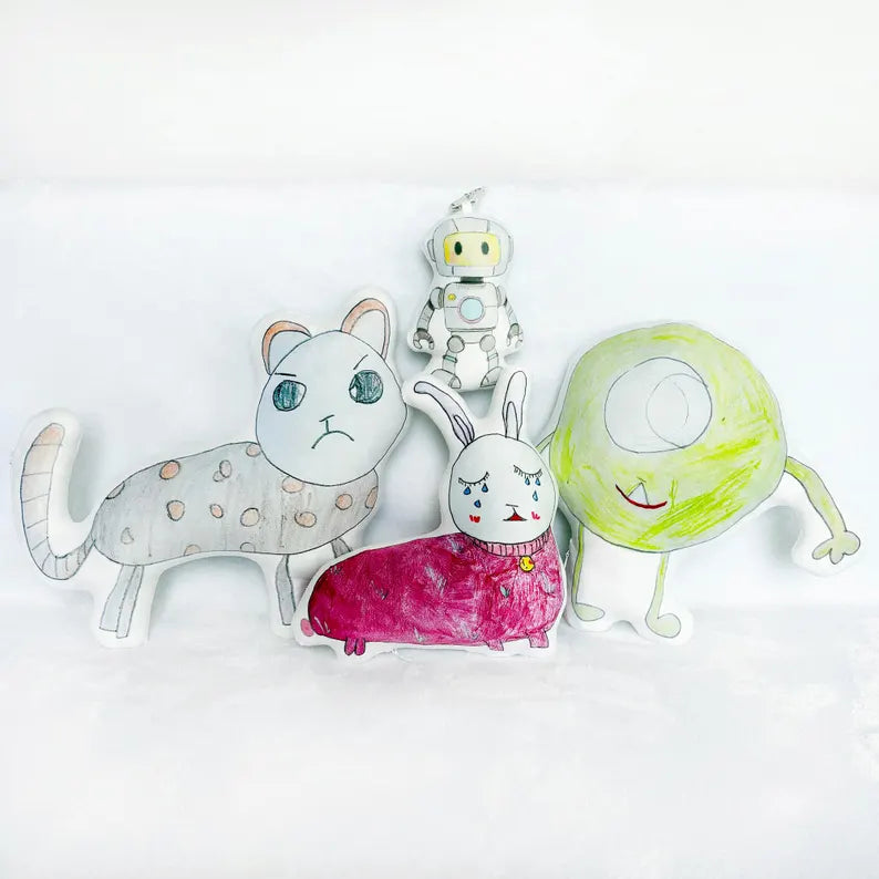Cojín Personalizado Dibujo Infantil - Pequeño Artista (Con Silueta) - Tienda Mish!