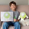 Cojín Personalizado Dibujo Infantil - Pequeño Artista (Con Silueta) - Tienda Mish!