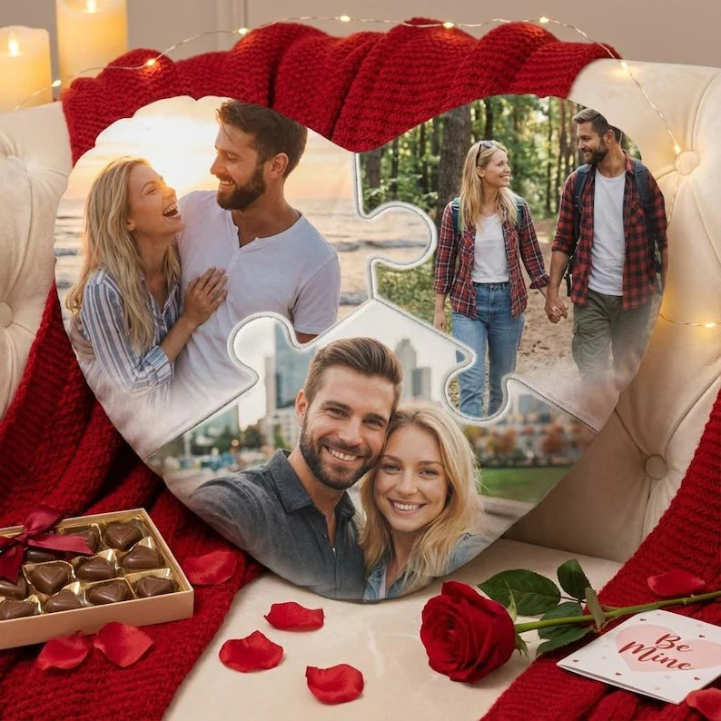 Cojín Personalizado Corazón - Encaje Perfecto (Diseño Puzzle) - Tienda Mish!