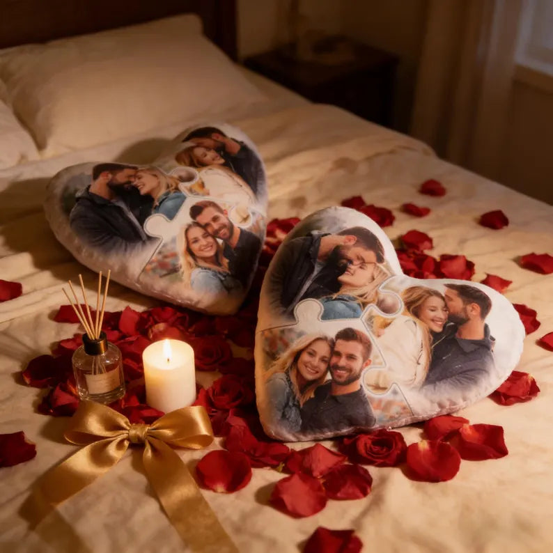 Cojín Personalizado Corazón - Encaje Perfecto (Diseño Puzzle) - Tienda Mish!