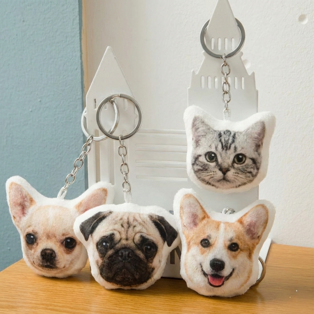 Llavero Personalizado Mascota - Compañero de Bolsillo (Solo Cara con Silueta) - Tienda Mish!