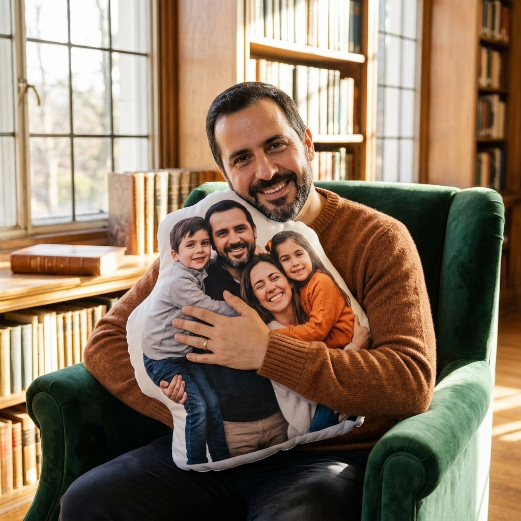Cojín Personalizado Familia - Abrazo Eterno (Con Silueta) - Tienda Mish!