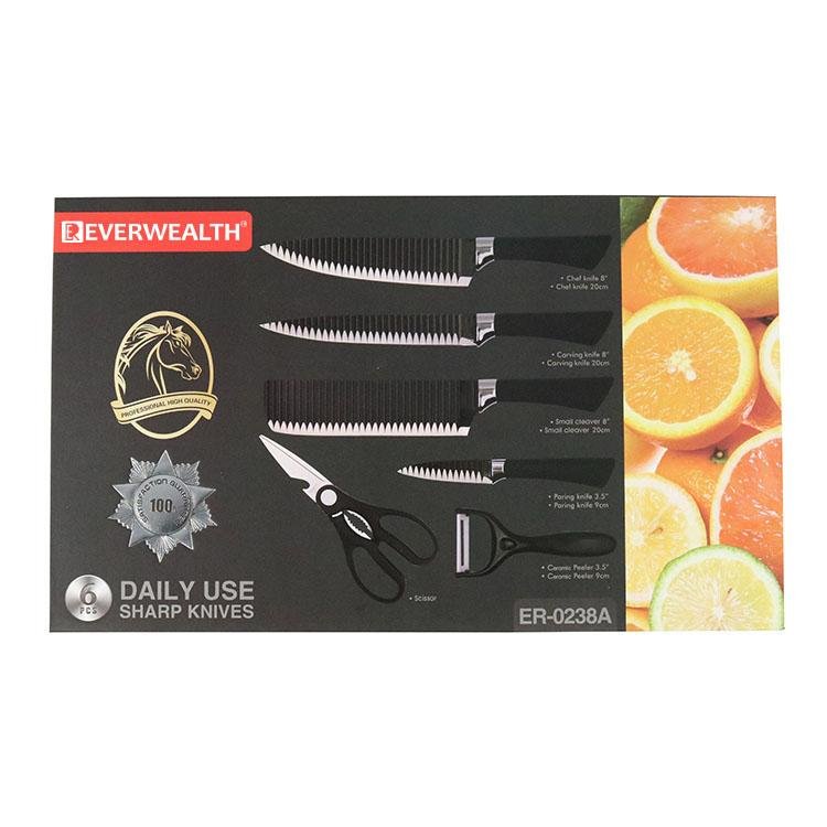 Set de cuchillos corrugados negros - Tienda Mish!