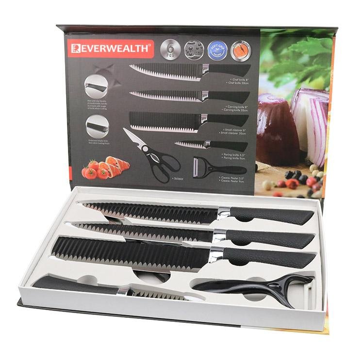 Set de cuchillos corrugados negros - Tienda Mish!